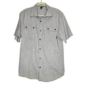 Nu Skin Mens Short Sleeve‎ Button-Up Shirt With Chest Pockets & Embroidered Logo